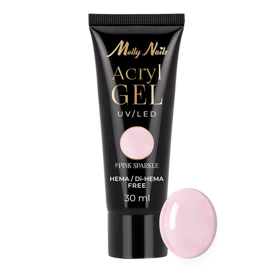 Molly Nails Acryl Gel akrylożel budujący do przedłużania paznokci Pink Sparkle 30 ml