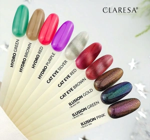 Claresa hybrydowy lakier do paznokci Cat Eye Silver 5 g