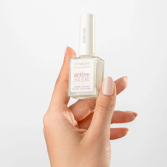 Claresa Active Nude klasyczny lakier do paznokci Glossy Kiss 9,5 ml