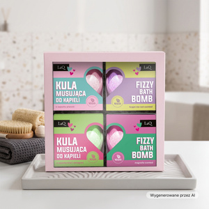 LaQ zestaw prezentowy musujące kule do kąpieli Twój Bilet do Domowego SPA 4 x 135 g