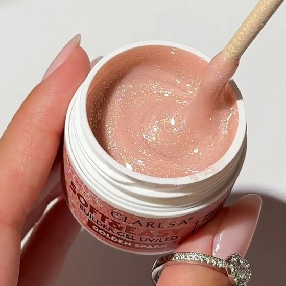 Claresa Soft & Easy żel budujący Golden Spark 45 g