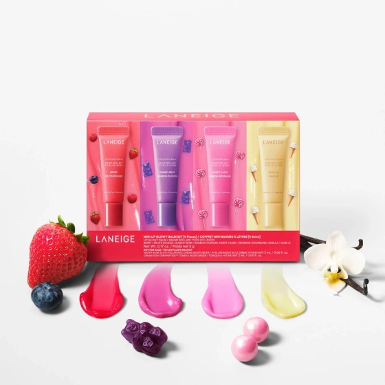 Laneige Mini Lip Glowy Balm Set zestaw miniaturowych balsamów do ust 4 x 5 g