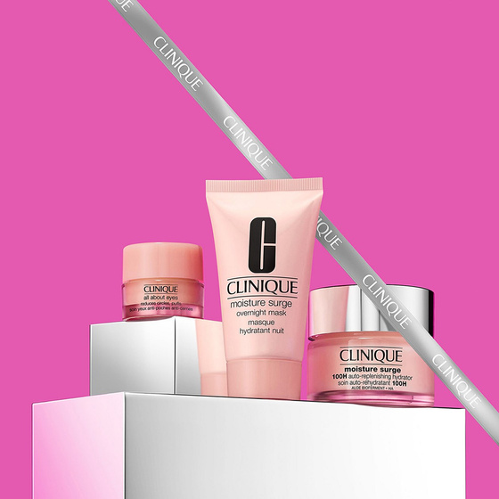 Clinique Daily Hydrators zestaw prezentowy krem-żel do twarzy Moisture Surge 100H 30 ml + maska na noc Moisture Surge 30 ml + krem pod oczy All About Eyes 5 ml