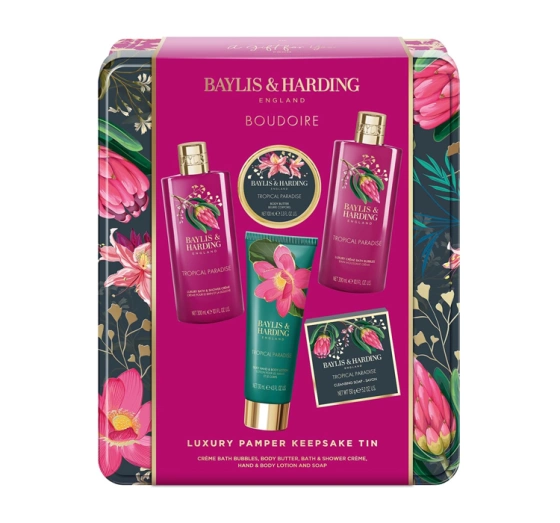 Baylis & Harding Boudoire zestaw prezentowy krem pod prysznic 300 ml + pianka do kąpieli 300 ml + balsam do ciała 130 ml + masło do ciała 100 ml + mydło 150 g