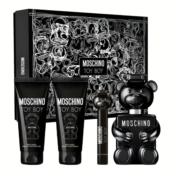 Moschino Toy Boy woda perfumowana spray 100 ml + 10 ml + balsam po goleniu 100 ml + żel pod prysznic 100 ml