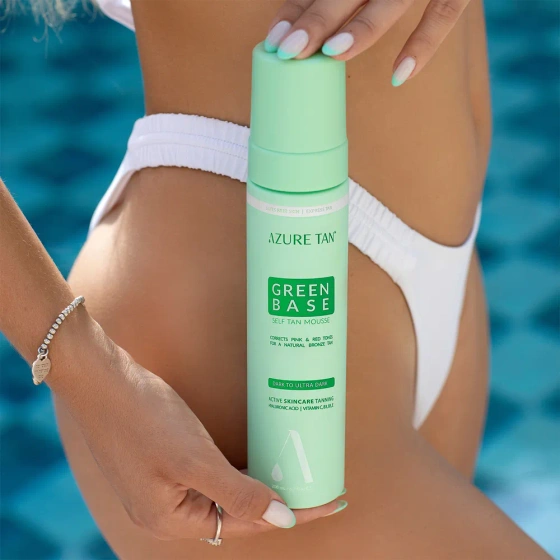 Azure Tan Green Base Self Tan Mousse Dark to Ultra Dark samoopalająca pianka do ciała zielona baza 200 ml