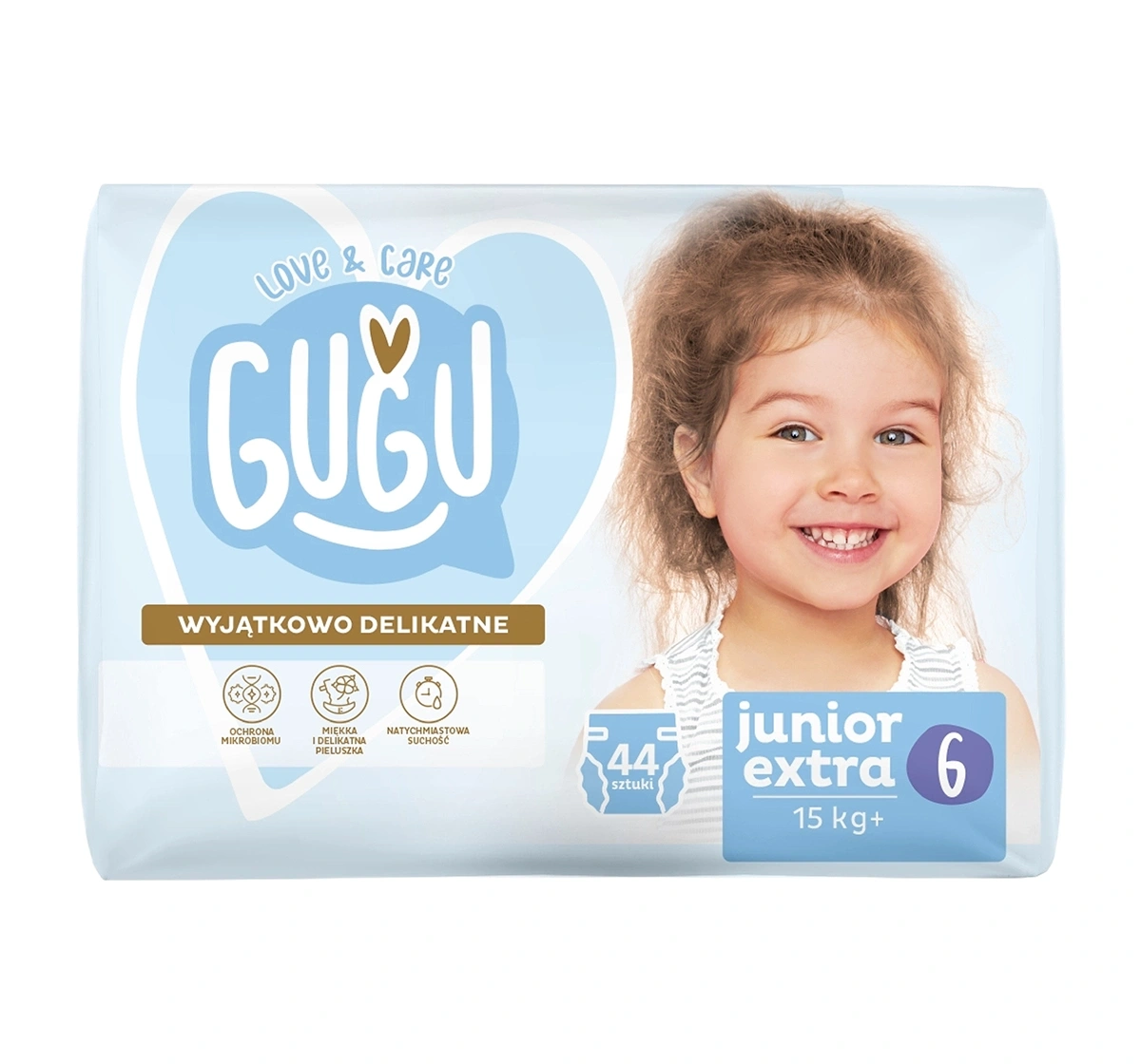Подгузники Gugu Love & Care Premium 6 Junior Extra, от 15 кг, 44 шт