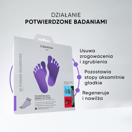 L'Biotica Home SPA maska złuszczająca do stóp w postaci nasączonych skarpetek 1 para