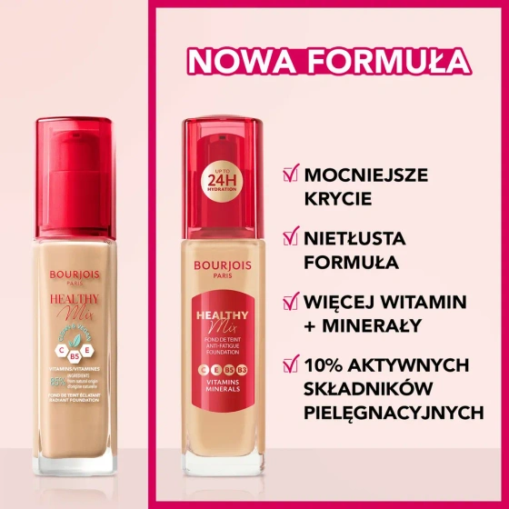 Bourjois Healthy Mix podkład niwelujący oznaki zmęczenia z kompleksem witamin i minerałów 50C Rose Ivory 30 ml