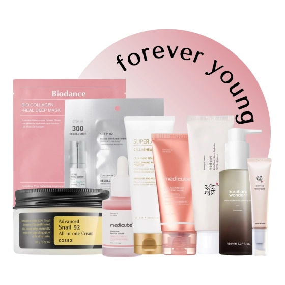 eZebra K-Beauty Set Rytuał Przeciwstarzeniowy Forever Young zestaw koreańskich kosmetyków przeciwstarzeniowych