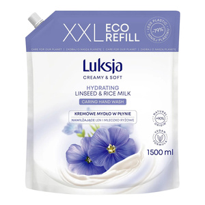 Luksja Creamy Creamy & Soft mydło w płynie refill Len i Mleczko Ryżowe 1500 ml