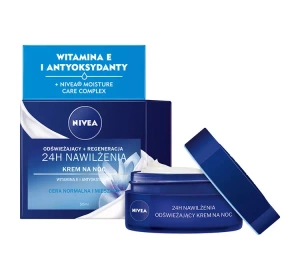 NIVEA 24h Nawilżenia odświeżający regenerujący krem na noc cera normalna 50 ml