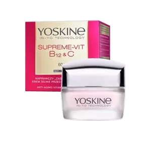 Yoskine Supreme-Vit B12 + C naprawczy krem przeciwzmarszczkowy na noc 60+ 50ml