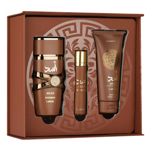 Lattafa Asad Bourbon woda perfumowana spray 100 ml + 12 ml + żel pod prysznic 100 ml